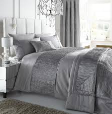 Sahara Silver Duvet Cover Set Double Silver Bedroom White And Silver Bedroom Modern Bed Set