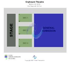 Orpheum Theatre Wi Seating Chart