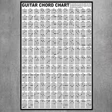 Guitar Chord Poster Educational Guitar Chart Instrution Wall