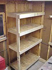All you need to build the shelves are twelve 2x4s, one sheet of osb and a few tools. Building A Cheap And Sturdy Garage Shelf Unit Using Exposed Wall Studs For Support