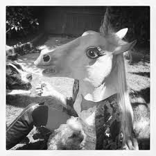 Ze heeft een stijlvolle uitlope. 46 Humans In Unicorn Masks Ideas Unicorn Mask Unicorn Mask