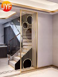 Stainless Steel Channel Metal Decor Removable Flexible Room Screen Divider 4 Panel Design Wall Partition Design Room Door Design Living Room Partition Design
