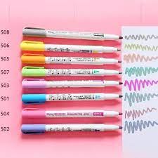 Double Line Magic Shimmer Markers 50 Off Modernindigo In 2021 Multi Color Pen Marker Pen Stationery Set