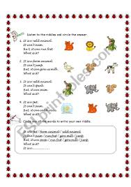 Kids of most ages will enjoy these animal jokes. Animals Riddles Esl Worksheet By Asli87