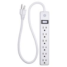 Smart home power strip is an android and/or idevice controllable plug outlet. General Electric 6 Outlet Power Strip Black White Target