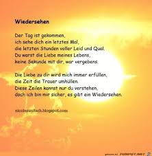 Wiedersehen Trauergedicht Von Nicole Sunitsch Learn German Nicole Vons