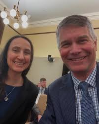 1st Committee hearing of the session was Transportation, and got to sit  between these two fantastic first-termers!