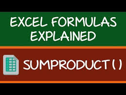 How To Use Excel Sumproduct Function With Video Excel Formula Excel Tutorials Vlookup Excel