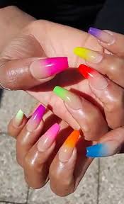 Summer Acrylic Red And Black Nail Designs Colorful Summer Nails Colorful Nail Art Nail Art Summer Matte Nails Design