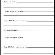 Printable Worksheets For Back To School Goal Setting
