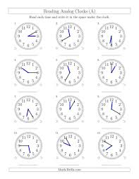 The Reading Time On 12 Hour Analog Clocks In 5 Minute Intervals A Math Worksheet Time Worksheets Clock Worksheets 1st Grade Math Worksheets