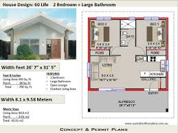 Many 2 bedroom home plans feature a shared bathroom, which lies between the two rooms. 2 Bedroom House Plan 700 Sq Feet Or 65 M2 2 Small Home Etsy