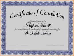 Unique Of Blank Certificate Completion Templates Free Sample - the ...