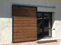 Volet Coulissant En Aluminium Ral 7016 Remplissage Lame De Bois Pins Autoclave Volet Coulissant Bois Volet Coulissant Bardage Bois Exterieur