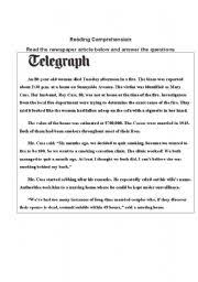 List of united kingdom newspapers, news sites and magazines featuring current breaking news, sports, entertainments, jobs, history, education, festivals, tourism, lifestyles, travel, fashion, business english newspapers and magazines published in united kingdom, london and other nearest regions. Newspaper Article Woman Dies In House Fire Esl Worksheet By Babyesl