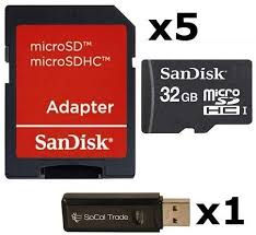 Maybe you would like to learn more about one of these? Amazon Com 5 Pack Sandisk 32gb Microsd Hc Memory Card Sdsdqab 032g Bulk Packaging Lot Of 5 With Sd Adapter And Usb 2 0 Micosd