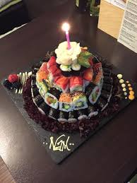 Read More About The Sushi Cake On My New Blog Sushi Cake Sushi Cake Birthday Food Platters