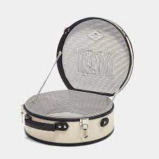 The Editor Black Large Hat Box Vintage Style Luggage Steamline Luggage Steamline Luggage