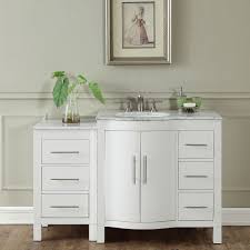 D vanity cabinet only in midnight blue. 54 Inch Single Sink Contemporary Bathroom Vanity Cabinet White Finish Carrara White Marble Countertop