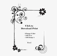 The following free border designs can be used for multiple purposes such as certificate borders or page borders. Printable Flower Border Png Page Borders Black And White Transparent Png Transparent Png Image Pngitem