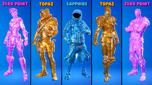 It features a total of 7 cosmetics that is broken up into 1 outfit (zero), 4 wraps (zero point, radiant zero, fractal zero, eternal zero), 1 back bling (black hole), 1 contrail (zero point). How To Unlock All Crystal Styles In Fortnite Season 5 Sapphire Topaz Zero Point Styles Youtube