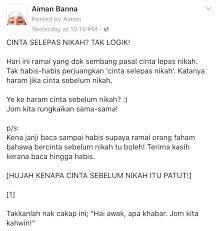Mengisahkan cerita tentang alam percintaan selepas berkahwin, dibintangi oleh azlee khairi & felixia yeap. Aiman Banna On Twitter Bercinta Lepas Nikah Apa Logiknya Bercinta Sebelum Nikah Apa Salahnya Full Article Https T Co Qdjq8keaok