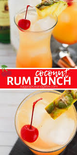 A super cocktail recipe that will be perfect for your next this easy to make, lovely drink offers a beautiful blend of coconut rum, pineapple, and sweet grenadine. Coconut Rum Punch With Video Sugar Spice And Glitter