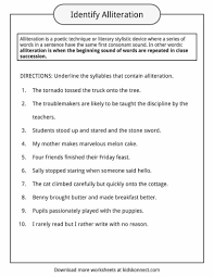 Alliteration Worksheets 4th Grade Alliteration Examples Definition Worksheets In 2020 Alliteration Examples Alliteration Poetic Techniques