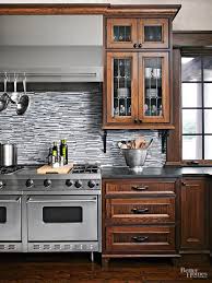 Stylish Backsplash Pairings Dark Wood Kitchen Cabinets Traditional Kitchen Cabinets Wood Kitchen Cabinets