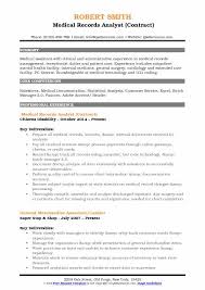 Medical Records Analyst Resume Samples Qwikresume