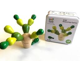 You start with just the wooden base of the plant and then you have to build up using the different pieces. Balancing Cactus Mini Plan Toys Geek Stuff Wooden Toys