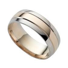 Ernest Jones 9ct Two Colour Gold Wedding Ring Mens Wedding Rings Gold Mens Wedding Rings Engagement Rings For Men