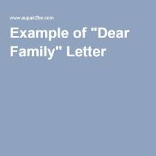 Example Of Dear Family Letter Lettering Dear Family