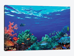 We've made an array of easy to follow acrylic painting tutorials for you to get creative from the comfort of your own home! Underwater Coral Reef Community Art Print Icanvas