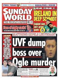 Keep me up to date! Today S Front Page Uvf Northern Ireland Sunday World Facebook