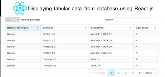 The table represents an arrangement that organizes the information in the form of rows and columns. Displaying Tabular Data From Database Using React Js Dotnet Awesome