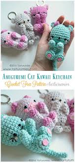 Fudge the siamese, millie the tabby and jess the black cat. Amigurumi Cat Kawaii Keychain Crochet Free Pattern Crochet Knitting