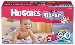 Huggies Little Movers Diapers Size 3 80 Count Packaging