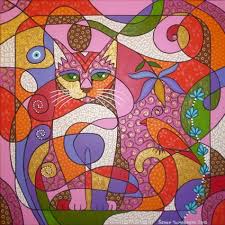 En Son Sergi Desenhos De Gatos Gatos Coloridos Patchwork