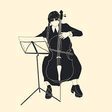 Wednesday plays the cello. Hand drawn Vector illustrations 16006085 Vector  Art at Vecteezy