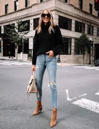 A Cozy Fall Sweater From Amazon Fashion Amazon Sweater Amazon Fashion Black Sweater Ripped Jeans Winter Fashion Outfits Fashion Jackson Fashion