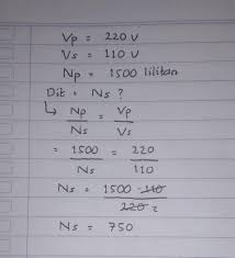 Sebuah transformator memiliki 1.500 lilitan primer. Sebuah Trafo Step Down Memiliki Tegangan Primernya 220 V Dan Tegangan Sekundernya 110 V Jumlah Brainly Co Id