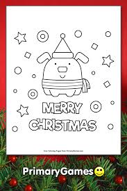To print out a black and white coloring sheet, use the eraser to remove all the colors in the picture, and click the printer icon! Merry Christmas Dog Coloring Page Free Printable Pdf From Primarygames
