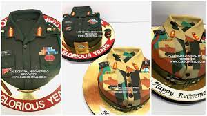 Helen goh's strawberries and cream cake, claire ptak's jam sheet, and jeremy lee's yoghurt, almond and honey cake. Army Retirement Cakes In Delhi Online Indian Army Uniform Cake For Dad Cake Central Design Studio Youtube
