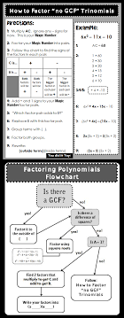 ac method factoring flowchart maths algebra math