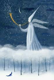 Thought i'd brighten your day with a few of my favorite works of art ~ {all found on pinterest of course} this one is so 'me'…. Winter Solstice Art Angel Art Illustration