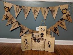 Bendy The Ink Machine Birthday Party For 6 Fan Made By Pigcrumbs On Etsy Bendy Kids Birthday Themes Bendy And The Ink Machine Birthday Party Decorations