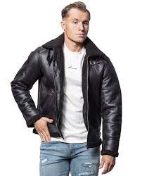 Brooks Axel Black Fur B3 Bomber Jacket