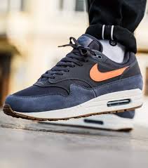 Nike Air Max 1 Grey Orange 43einhalb Sneaker Store Sneakers Men Fashion Nike Air Max Sneakers