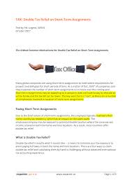 Examples of when tax relief can and can't be claimed: Https Expateer Ch Wordpress Wp Content Uploads 2017 10 The 4 Most Common Mechanisms For Double Tax Relief Sta Pdf